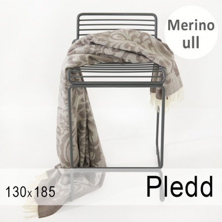 Jaquardvevet pledd 201 Brun
